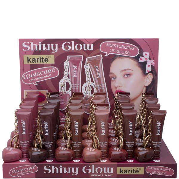 KARITE SHINY GLOW MOISTURIZING LIP CHEEK BALM AND LIP GLOSS SET (24 UNITS)