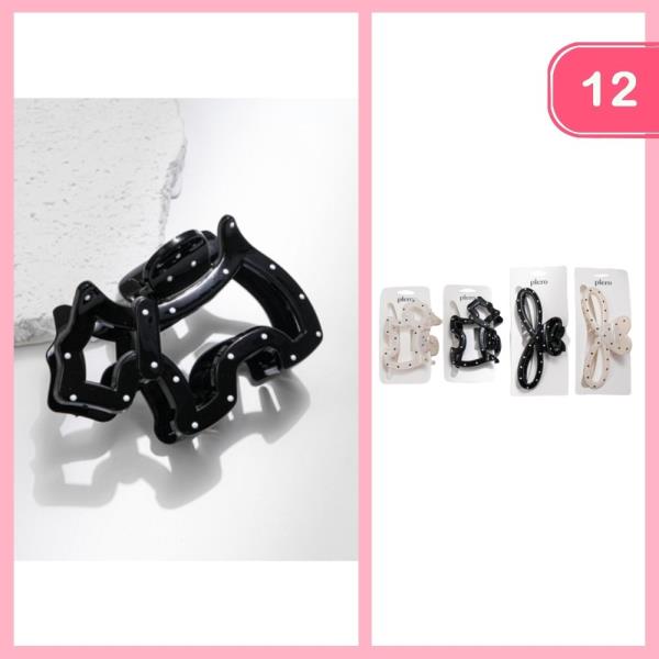POLKA DOT DOG HAIR CLAW CLIP (12 UNITS)