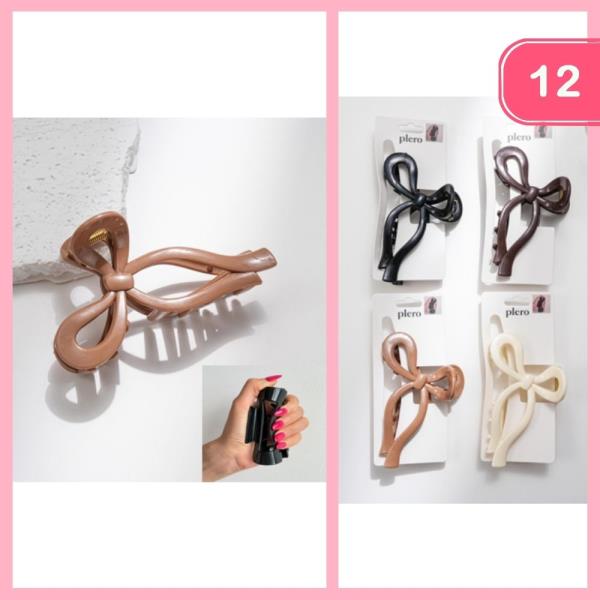BOW HAIR CLAW CLIPS (12 UNITS)