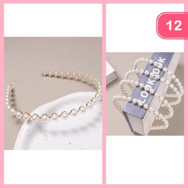 METAL PEARL HEADBAND (12 UNITS)