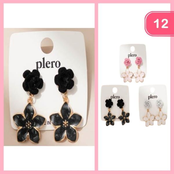 FLOWER DROP EARRINGS (12 UNITS)