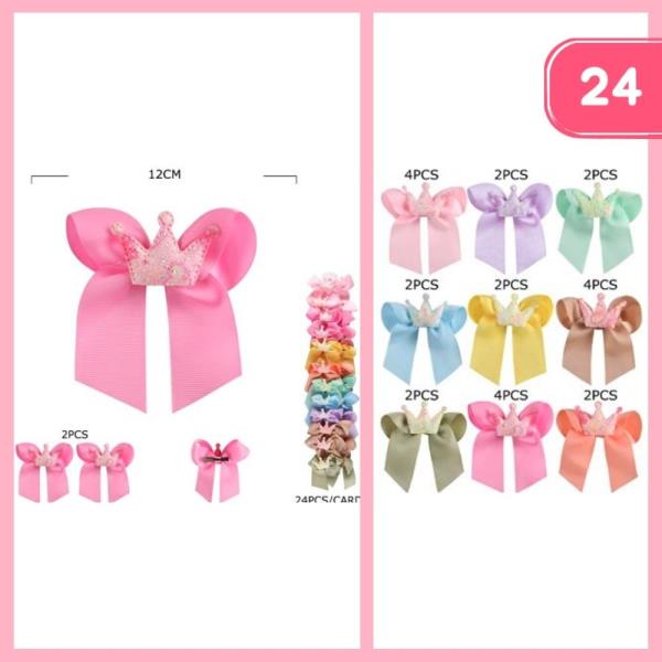 RIBBON CROWN HAIR BOW (12 UNITS)