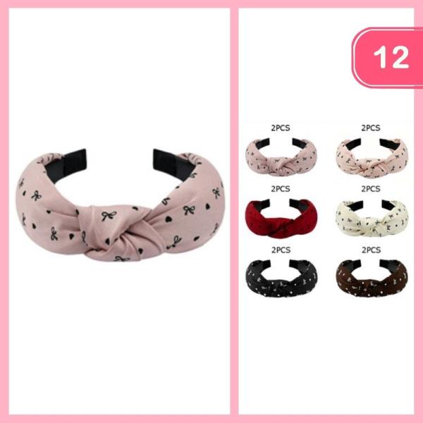 BOW HEART KNOTTED HEADBAND (12 UNITS)
