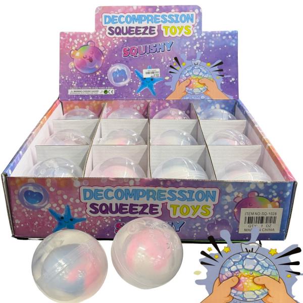 CRUSH BALL DECOMPRESSION SQUISHY SQUEEZE TOY (12 UNITS)