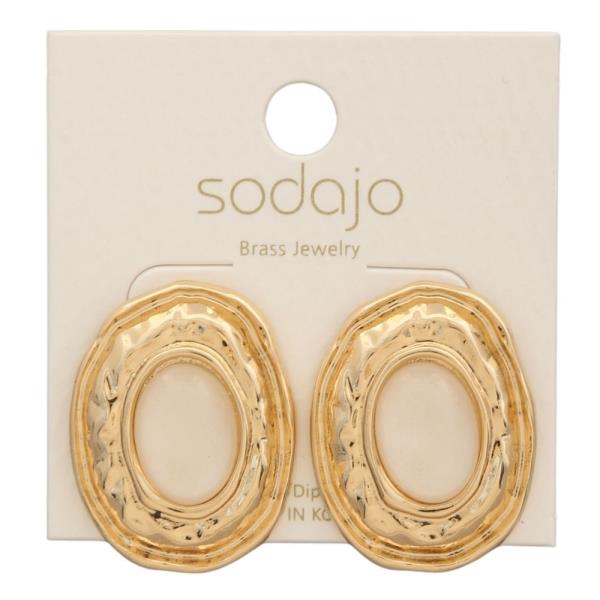 SODAJO GOLD DIPPED HAMMERED POST EARRING