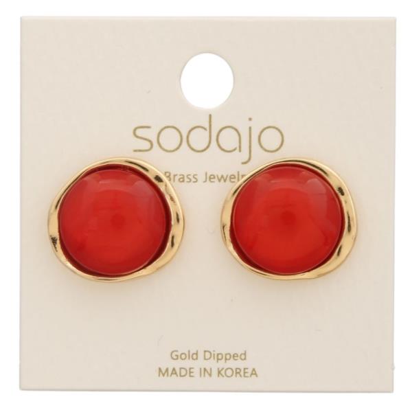 SODAJO GOLD DIPPED  ROUND POST EARRING