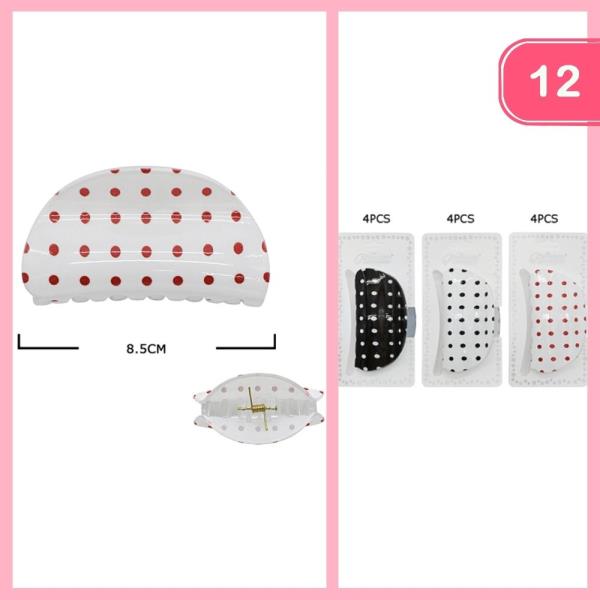 POLKA DOT HAIR CLAW CLIP (12 UNITS)