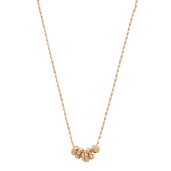 METAL CHAIN RING PENDANT NECKLACE