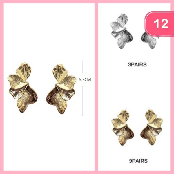 FALF METAL FLOWER EARRING (12 UNITS)