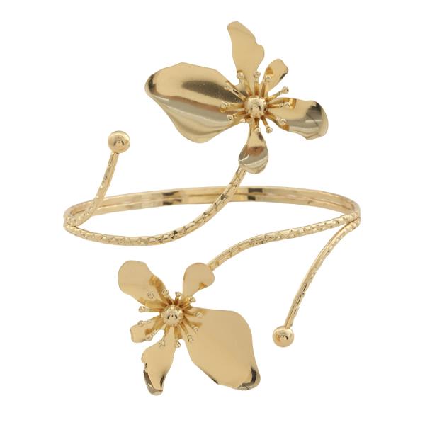 SDJ DUAL FLORAL ARM CUFF BRACELET