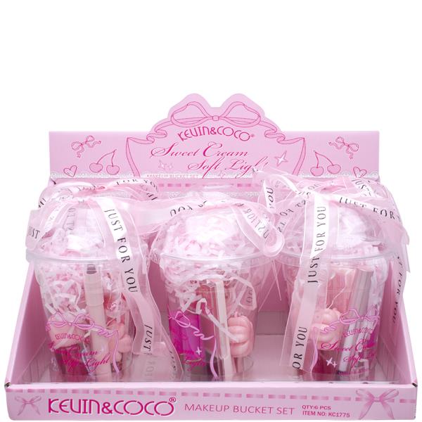 KEVIN AND COCO SWEET CREAM SOFT LIGHT MAKEUP BUCKET SET (6 UNITS)