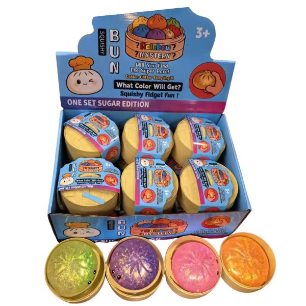 GLITTER DUMPLING SQUISHY SQUEEZE TOY (12 UNITS)