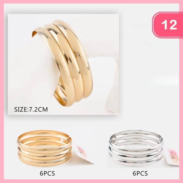 TEXTURED BANGLE BRACELETS (12 UNITS)