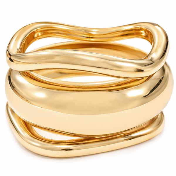 WAVY METAL BANGLE BRACELET SET
