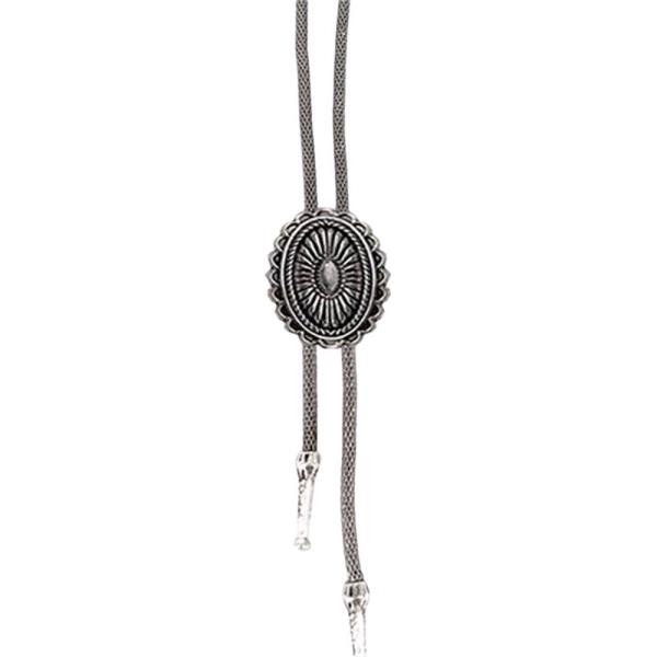 WESTERN CONCHO BOLO LONG NECKLACE