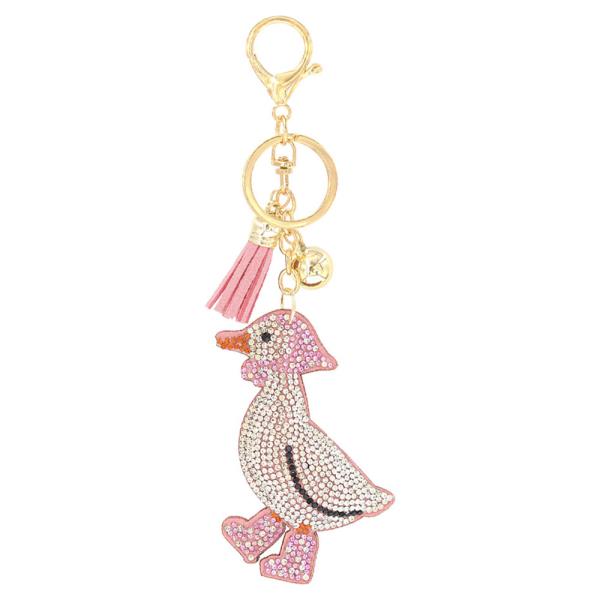 VINTAGE PINK DUCK KEYCHAIN