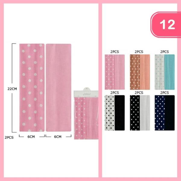 POLKA DOT W/ SOLID COLOR HEADBANDS (12 UNITS)