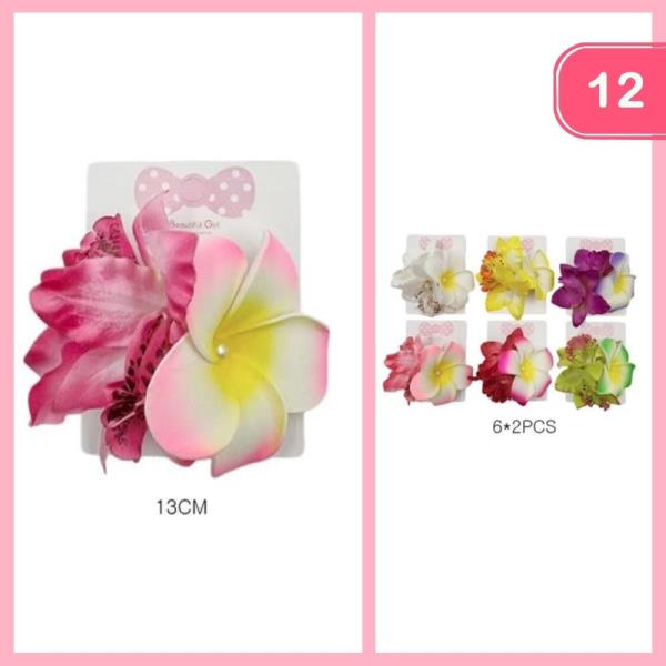ARTIFICIAL FLOWER HAIR PIN (12 UNITS)