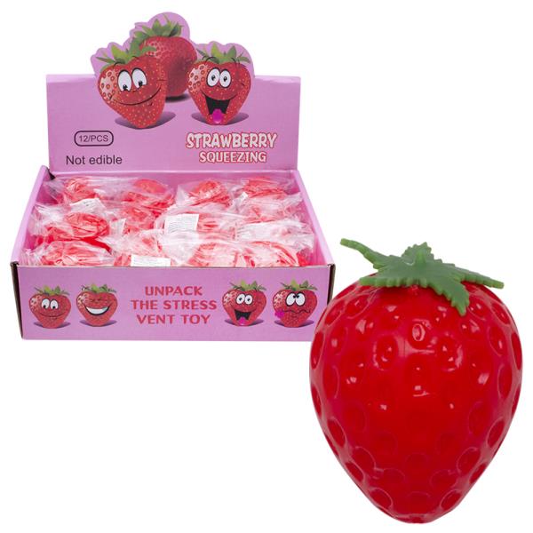 STRAWBERRY SQUISHY SQUEEZE TOY (12 UNITS)