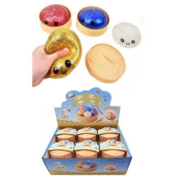 GLITTER DUMPLING SQUISHY SQUEEZE TOY (12 UNITS)