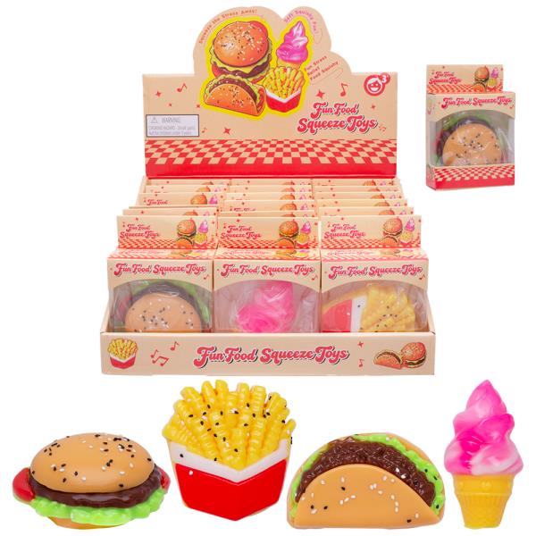 FUN FOOD SQUISHY SQUEEZE TOY (12 UNITS)