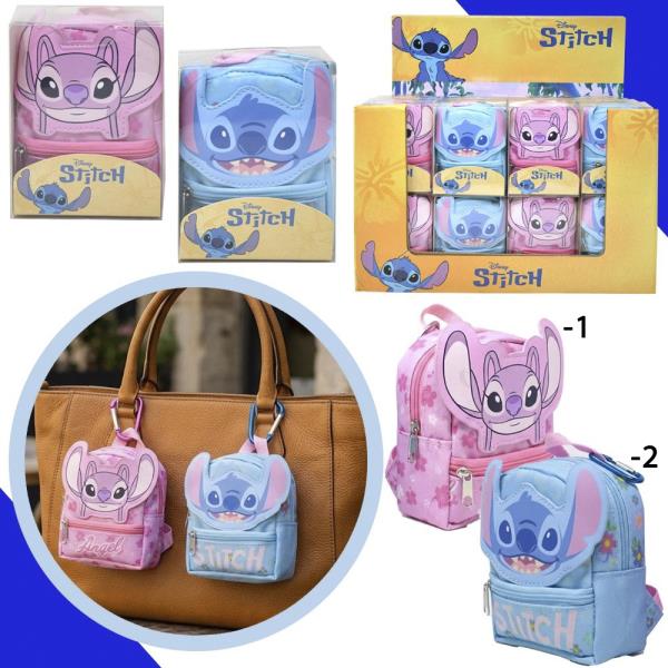 STITCH AND ANGEL MICRO MINI BACKPACK CHARM KEYCHAIN
