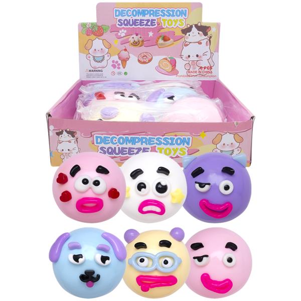 DECOMPRESSION SQUISHY SQUEEZE TOY (6 UNITS)