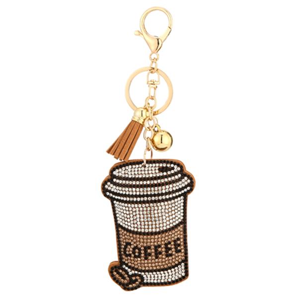 COFFEE RHINESTONE KEYCHAIN