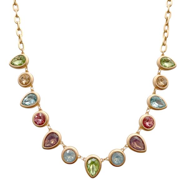 MULTI STONE STATION NECKLACE