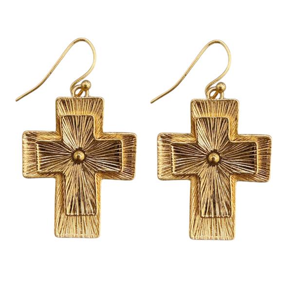 WESTERN CROSS DROP EARRING