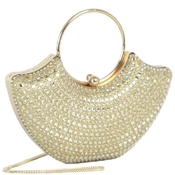 SPARKLING HALF MOON DESIGN EVENING BAG
