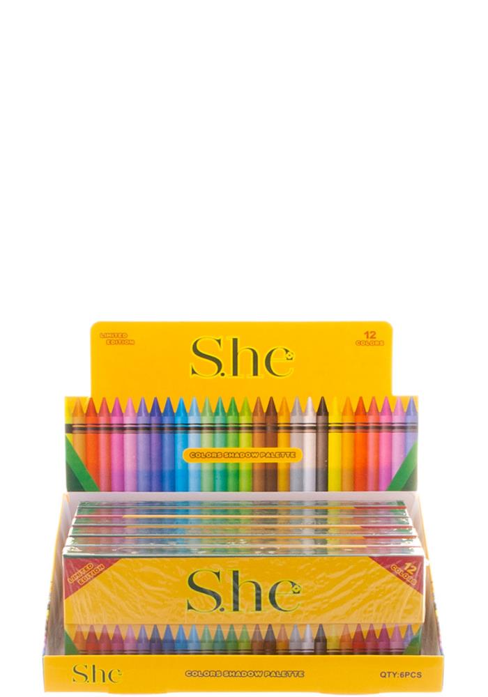 SHE 12 COLOR EYESHADOW PALETTE (6 UNITS)