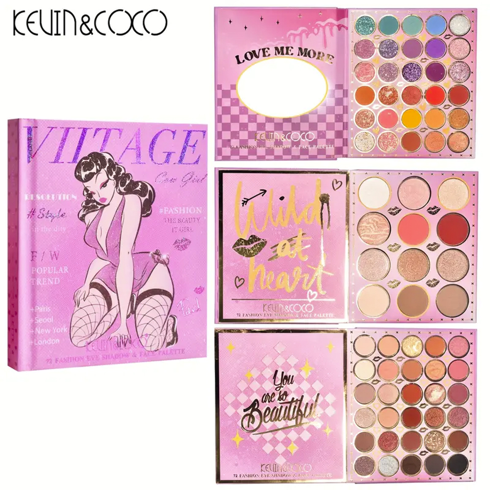 KEVIN&COCO 72 COLOR SPICE GIRL EYESHADOW AND BLUSH PALETTE