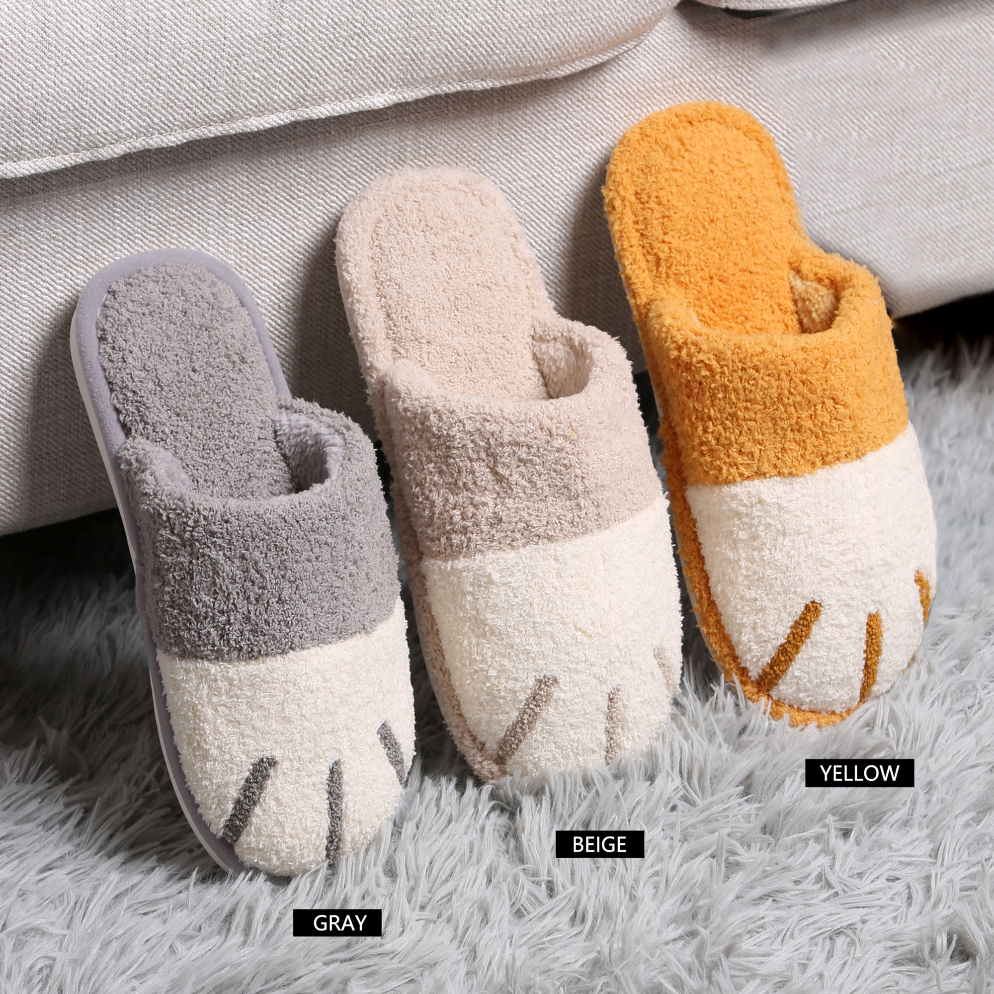Amazon.com: Plush Slipper Warm Fuzzy Cozy Animal Cat Paw House Shoes  Support for Women Kids : Clothing, Shoes & Jewelry